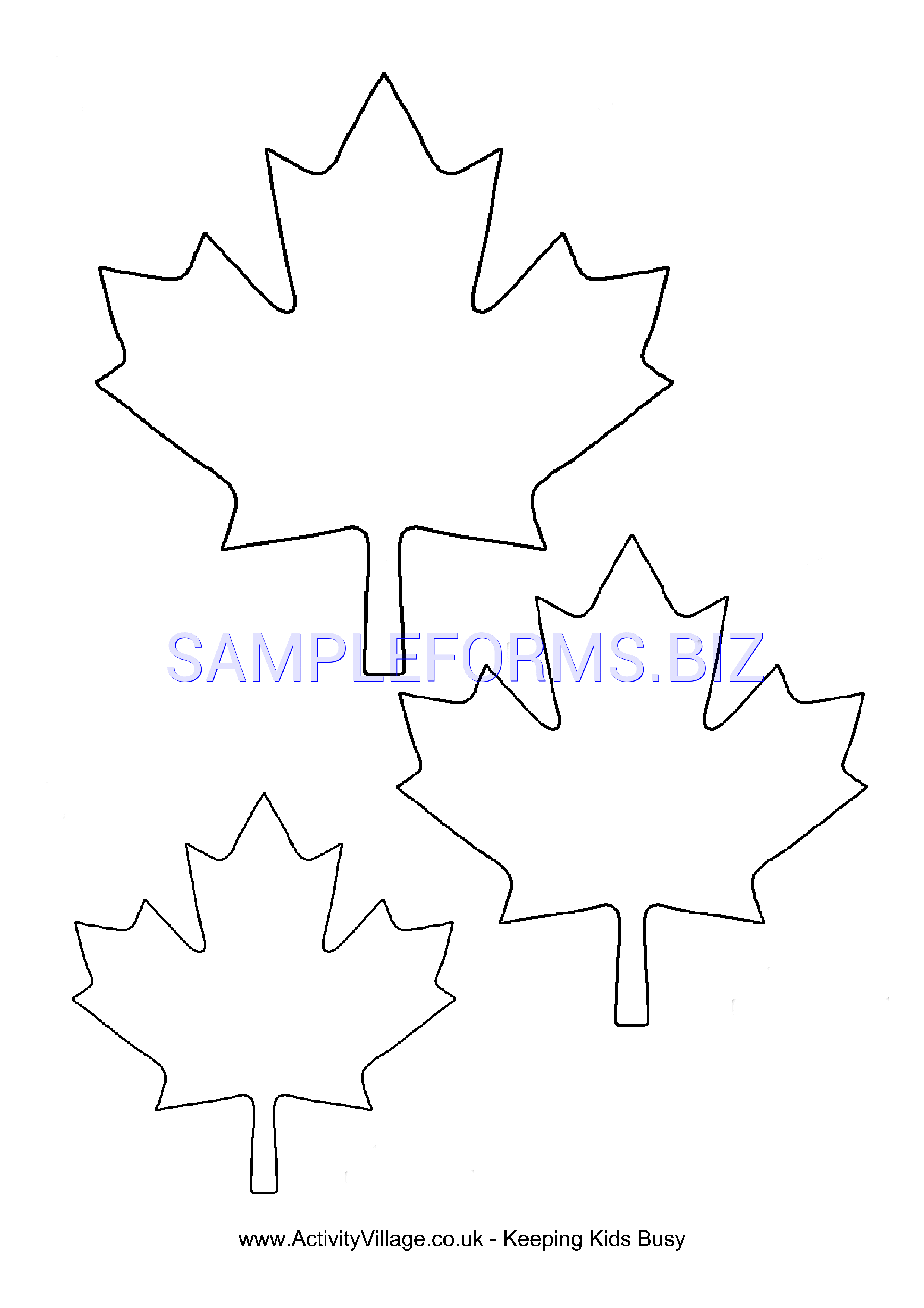 Preview free downloadable Maple Leaf Template in PDF (page 1)